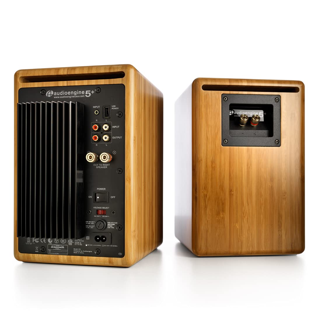 Audioengine A5 Wired Active Powered Home Theater Bookshelf Speakers   150W Premium Studio Monitors